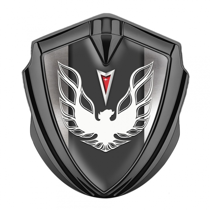 Pontiac Firebird Bodyside Emblem Graphite Polished Frame White Red Logo