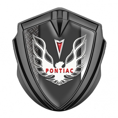 Pontiac Firebird Emblem Badge Graphite Half Treadplate White Red Logo
