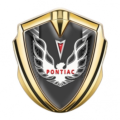 Pontiac Firebird Silicon Emblem Badge Gold Grey Mesh White Red Logo