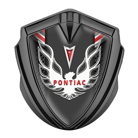 Pontiac Firebird Emblem Car Badge Graphite Red Elements White Red Logo