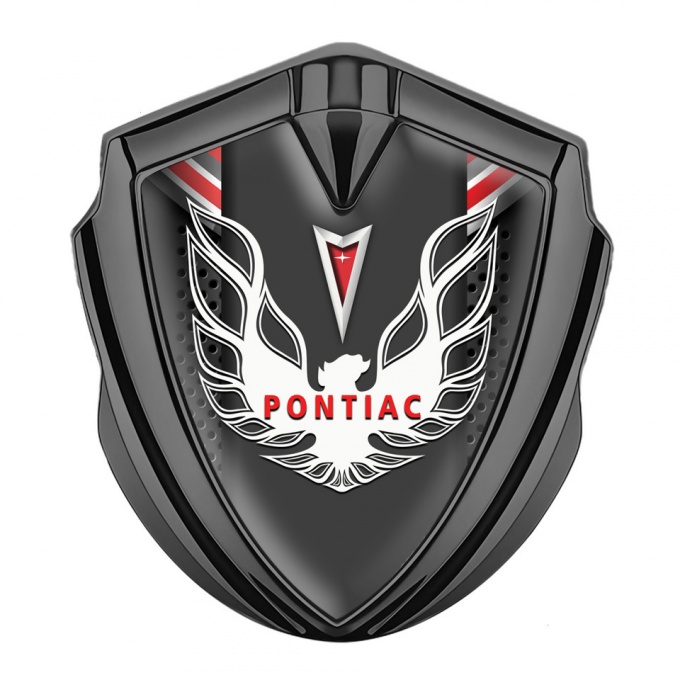 Pontiac Firebird Emblem Car Badge Graphite Red Elements White Red Logo