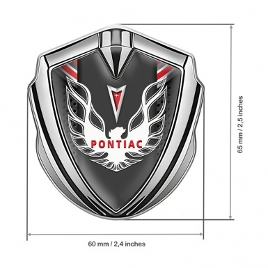 Pontiac Firebird Emblem Car Badge Silver Red Elements White Red Logo