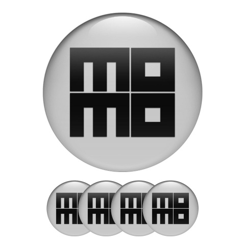 Momo Domed Stickers for Wheel Center Cap Grey