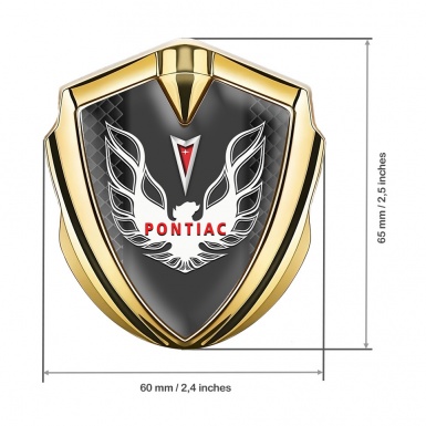 Pontiac Firebird Emblem Silicon Badge Gold Black Squares White Red Logo