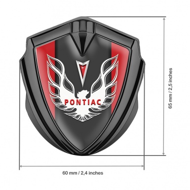 Pontiac Firebird Badge Self Adhesive Graphite Crimson Frame White Red Logo