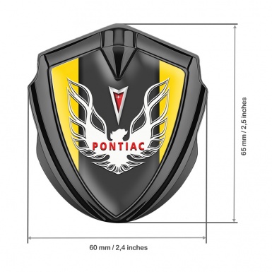 Pontiac Firebird Emblem Fender Badge Graphite Yellow Frame White Red Logo