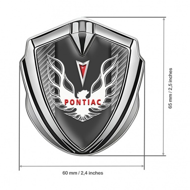 Pontiac Firebird Fender Emblem Badge Silver Light Carbon White Red Logo