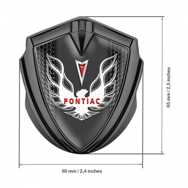 Pontiac Firebird Emblem Trunk Badge Graphite Dark Grate Red White Logo