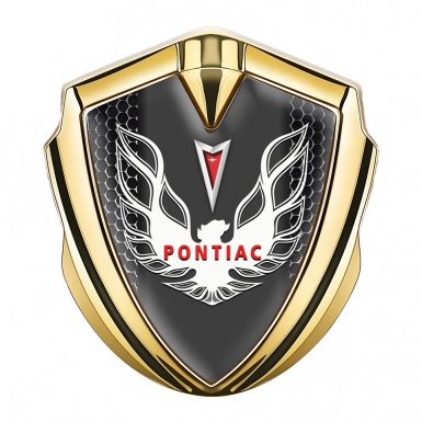 Pontiac Firebird Emblem Trunk Badge Gold Dark Grate Red White Logo