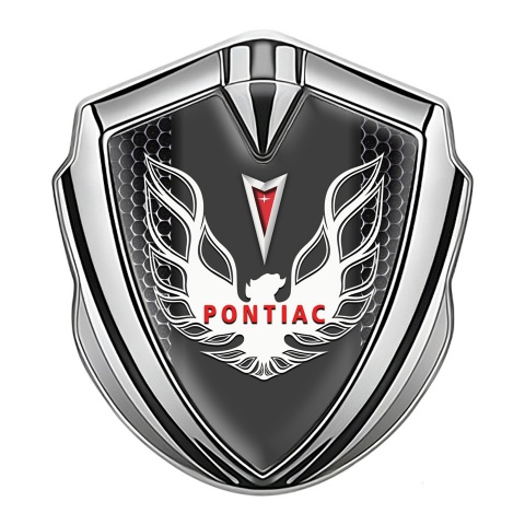 Pontiac Firebird Emblem Trunk Badge Silver Dark Grate Red White Logo