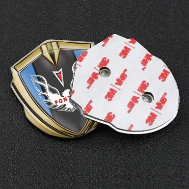 Pontiac Firebird Metal Emblem Badge Gold Sky Frame Red White Logo