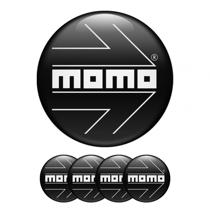 Momo Silicone Stickers for Wheel Center Cap Black White