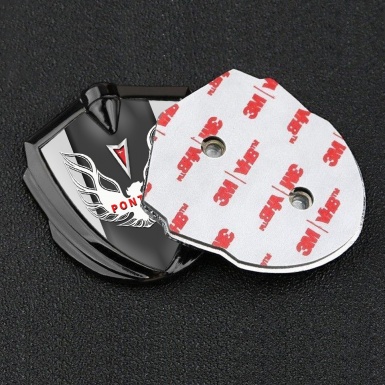 Pontiac Firebird Domed Emblem Badge Graphite Moon Grey Red White Logo