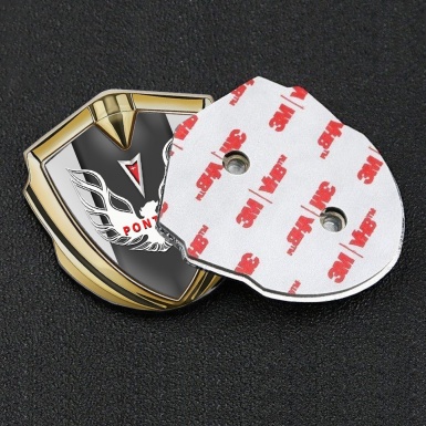Pontiac Firebird Domed Emblem Badge Gold Moon Grey Red White Logo
