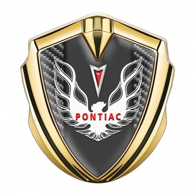 Pontiac Firebird Emblem Ornament Badge Gold Dark Carbon Red White Logo