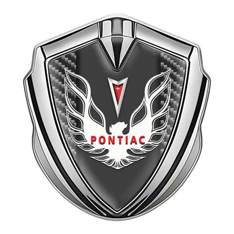 Pontiac Firebird Emblem Ornament Badge Silver Dark Carbon Red White Logo