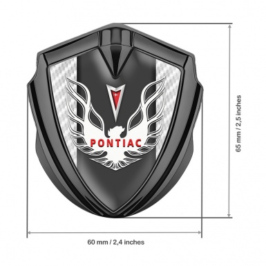 Pontiac Firebird Emblem Metal Badge Graphite White Carbon Red White Logo