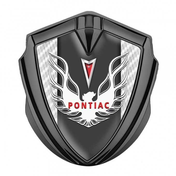 Pontiac Firebird Emblem Metal Badge Graphite White Carbon Red White Logo