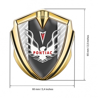 Pontiac Firebird Emblem Metal Badge Gold White Carbon Red White Logo