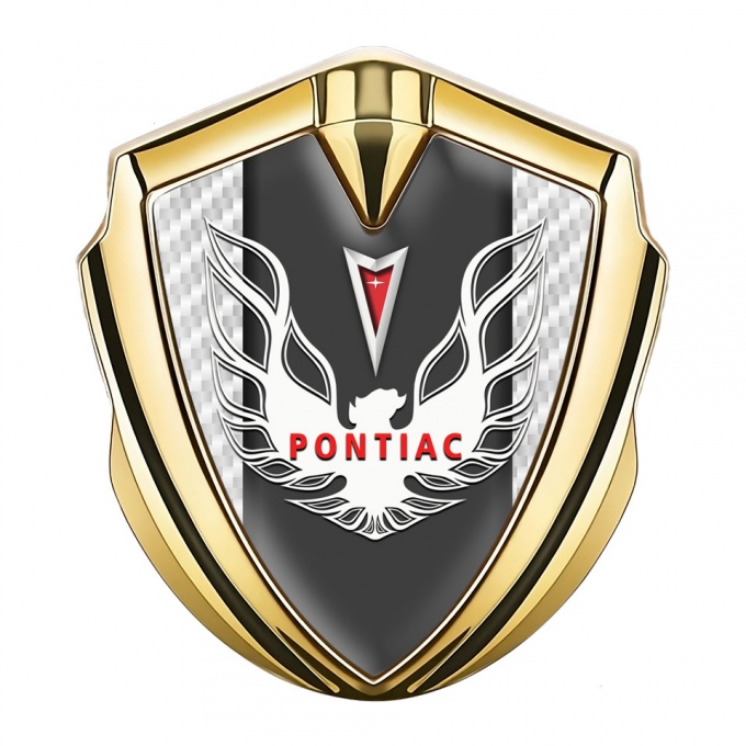 Pontiac Firebird Emblem Metal Badge Gold White Carbon Red White Logo