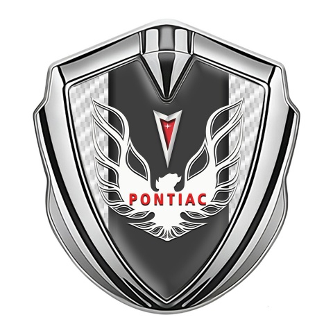 Pontiac Firebird Emblem Metal Badge Silver White Carbon Red White Logo