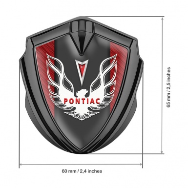 Pontiac Firebird Silicon Emblem Badge Graphite Red Carbon Red White Logo