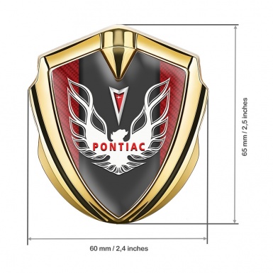 Pontiac Firebird Silicon Emblem Badge Gold Red Carbon Red White Logo