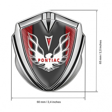 Pontiac Firebird Silicon Emblem Badge Silver Red Carbon Red White Logo