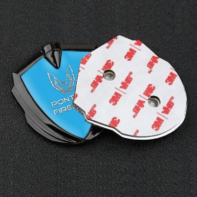 Pontiac Firebird 3d Emblem Badge Graphite Blue Base White Outline Logo