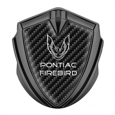 Pontiac Firebird Emblem Car Badge Graphite Black Carbon White Outline Logo