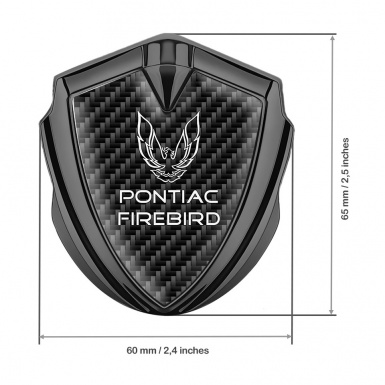 Pontiac Firebird Emblem Car Badge Graphite Black Carbon White Outline Logo
