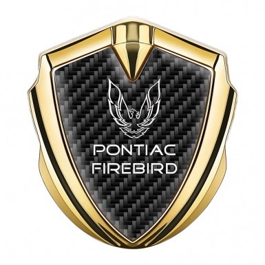 Pontiac Firebird Emblem Car Badge Gold Black Carbon White Outline Logo