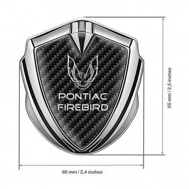 Pontiac Firebird Emblem Car Badge Silver Black Carbon White Outline Logo