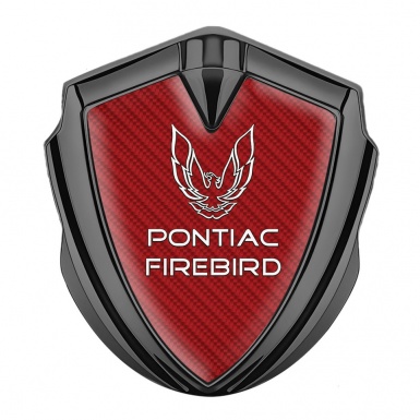 Pontiac Firebird Emblem Silicon Badge Graphite Red Carbon White Outline Logo