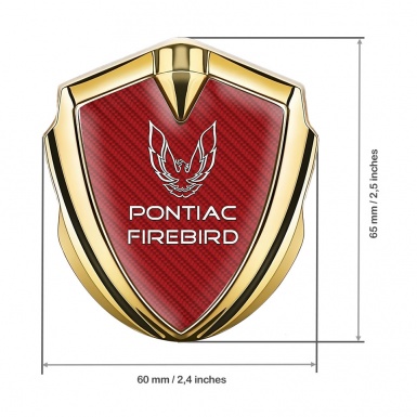 Pontiac Firebird Emblem Silicon Badge Gold Red Carbon White Outline Logo