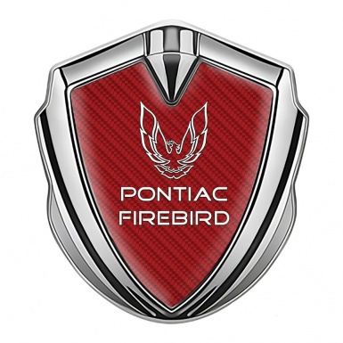 Pontiac Firebird Emblem Silicon Badge Silver Red Carbon White Outline Logo