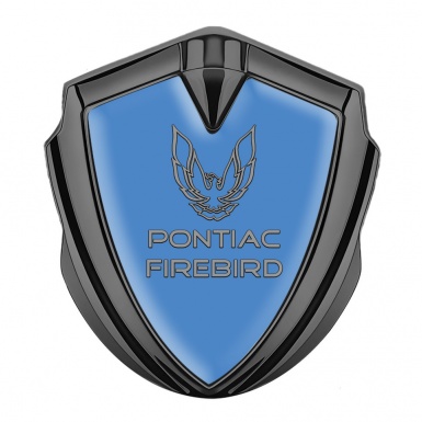 Pontiac Firebird Fender Emblem Badge Graphite Blue Base Dark Outline Logo