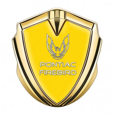 Pontiac Firebird Emblem Trunk Badge Gold Yellow Base Dark Outline Logo