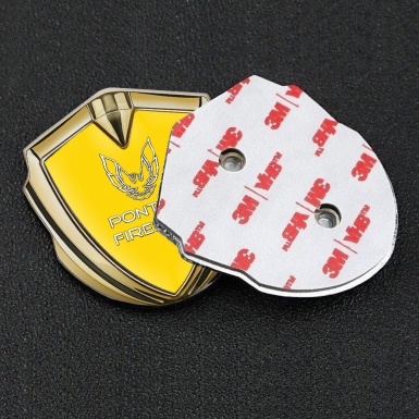 Pontiac Firebird Emblem Trunk Badge Gold Yellow Base Dark Outline Logo