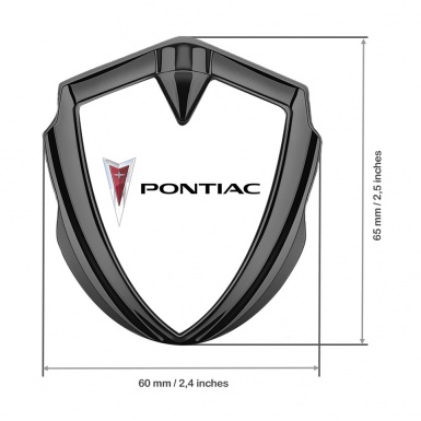 Pontiac Domed Emblem Badge Graphite White Base Classic Logo Design