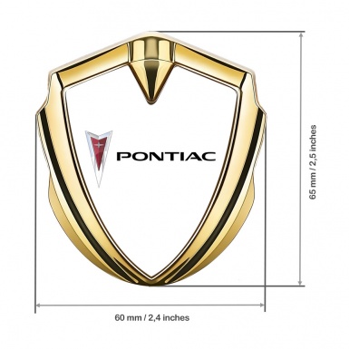 Pontiac Domed Emblem Badge Gold White Base Classic Logo Design