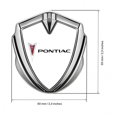 Pontiac Domed Emblem Badge Silver White Base Classic Logo Design