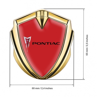 Pontiac Emblem Ornament Gold Crimson Base Classic Logo Design