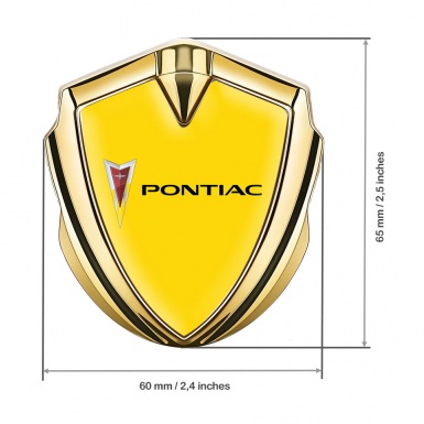 Pontiac Bodyside Domed Emblem Gold Yellow Base Classic Logo Design