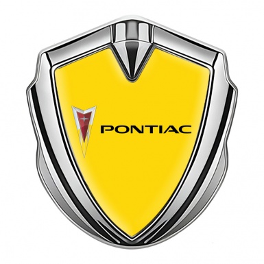 Pontiac Bodyside Domed Emblem Silver Yellow Base Classic Logo Design