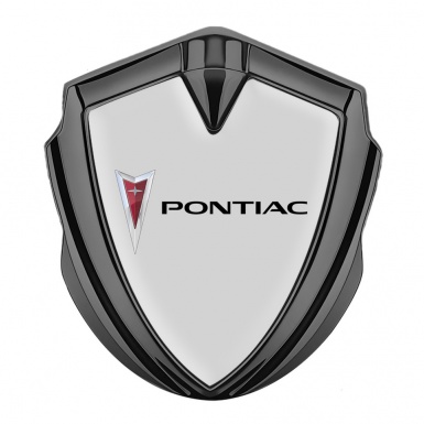 Pontiac 3d Emblem Badge Graphite Moon Grey Classic Logo Motif