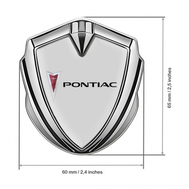 Pontiac 3d Emblem Badge Silver Moon Grey Classic Logo Motif