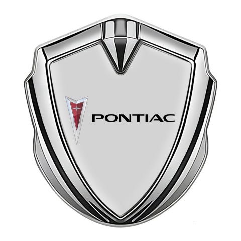 Pontiac 3d Emblem Badge Silver Moon Grey Classic Logo Motif