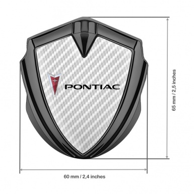 Pontiac Emblem Badge Self Adhesive Graphite White Carbon Classic Logo Motif