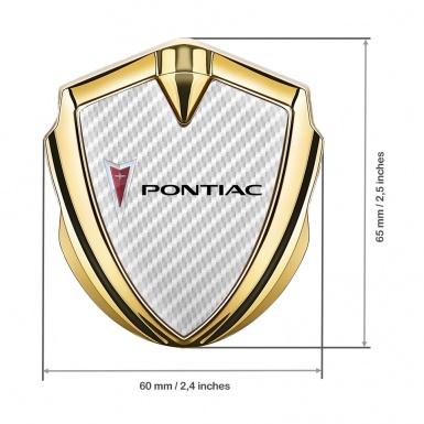 Pontiac Emblem Badge Self Adhesive Gold White Carbon Classic Logo Motif